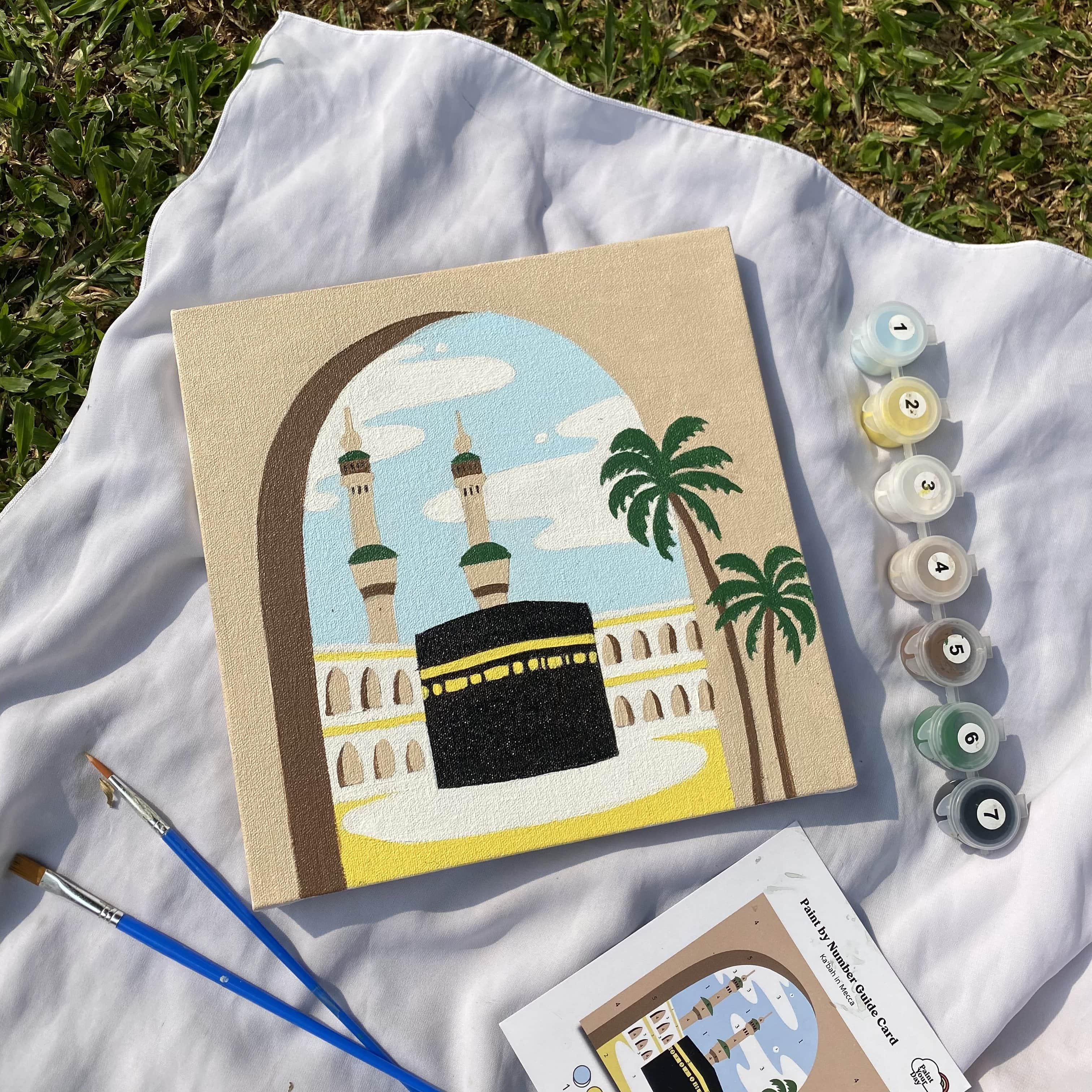 ￼PAINT BY NUMBER Kabah in Mecca | PaintYourDay | Painting Kit | 20x20cm