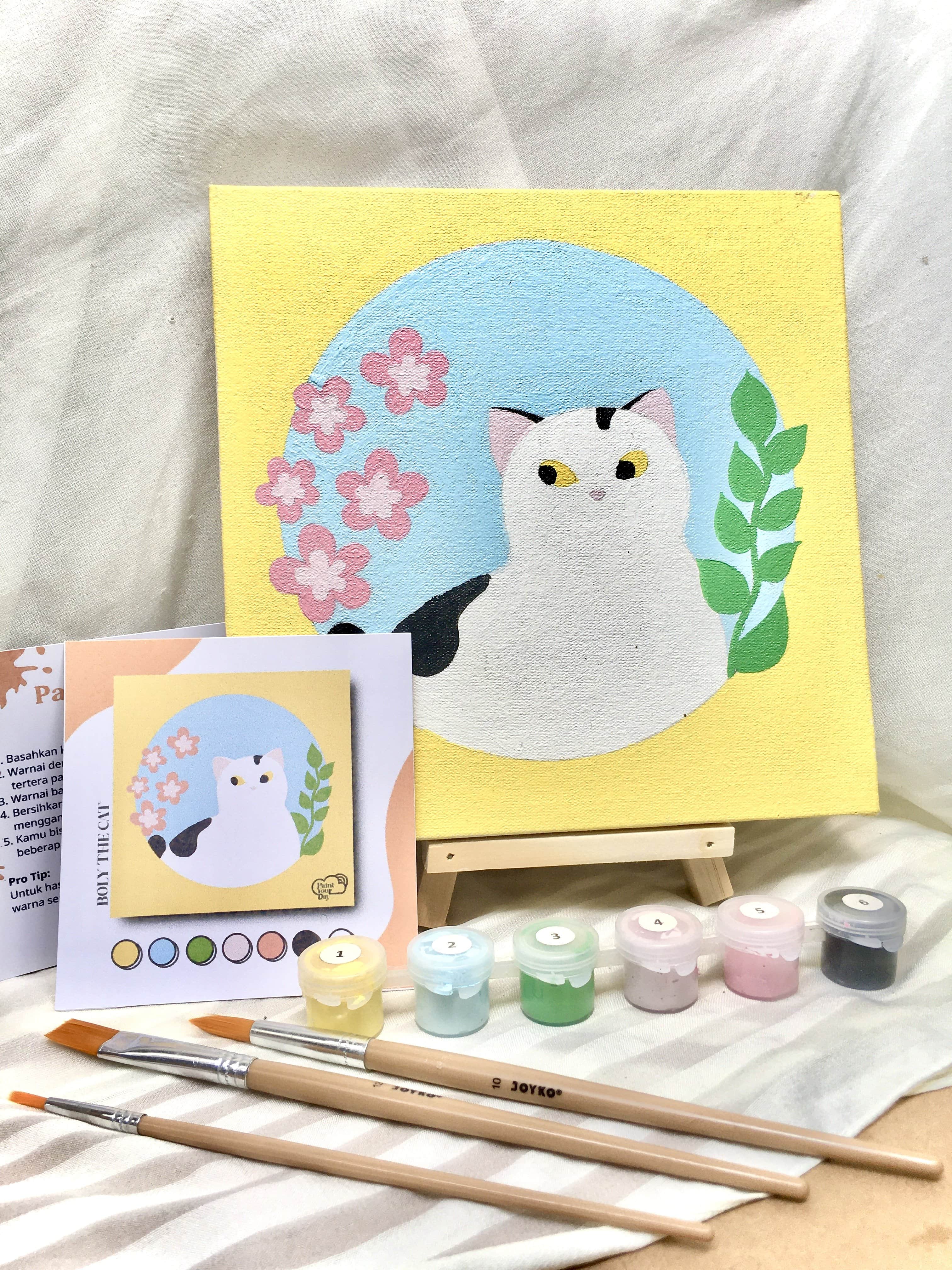 ￼PAINT BY NUMBER Cat Series | PaintYourDay | Painting Kit | 20x20 cm